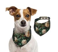 Summer Bandanas for Dogs Roses Print Dog Bandanas Washable Adjustable Dog Triangle Scarf Bibs Cute Pet Bibs for Medium Large Dogs Puppy and Cats Small