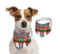Summer Bandanas for Dogs Runner Swedish Dala Horse Folk Dog Bandanas Washable Adjustable Dog Triangle Scarf Bibs Cute Pet Bibs for Medium Large Dogs Puppy and Cats Medium