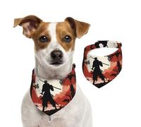 Summer Bandanas for Dogs Samurai Dog Bandanas Washable Adjustable Dog Triangle Scarf Bibs Cute Pet Bibs for Medium Large Dogs Puppy and Cats Large