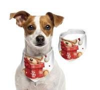 Summer Bandanas for Dogs Santa Hat Gift and Merry Christmas Dog Bandanas Washable Adjustable Dog Triangle Scarf Bibs Cute Pet Bibs for Medium Large Dogs Puppy and Cats Large