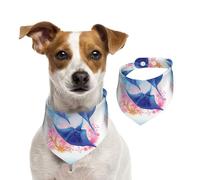 Summer Bandanas for Dogs Sea Animals Stingrays Dog Bandanas Washable Adjustable Dog Triangle Scarf Bibs Cute Pet Bibs for Medium Large Dogs Puppy and Cats Large