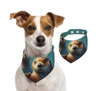 Summer Bandanas for Dogs Sea Otters Painting Dog Bandanas Washable Adjustable Dog Triangle Scarf Bibs Cute Pet Bibs for Medium Large Dogs Puppy and Cats Medium
