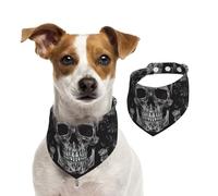 Summer Bandanas for Dogs Skull Skeleton Dog Bandanas Washable Adjustable Dog Triangle Scarf Bibs Cute Pet Bibs for Medium Large Dogs Puppy and Cats Large