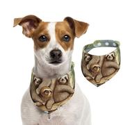 Summer Bandanas for Dogs Sloth Family Dog Bandanas Washable Adjustable Dog Triangle Scarf Bibs Cute Pet Bibs for Medium Large Dogs Puppy and Cats Small