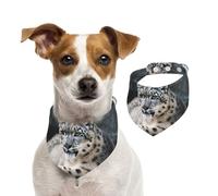 Summer Bandanas for Dogs Snow Leopard Dog Bandanas Washable Adjustable Dog Triangle Scarf Bibs Cute Pet Bibs for Medium Large Dogs Puppy and Cats Medium