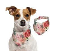 Summer Bandanas for Dogs Soft Color Pale Faded Mix of Roses Dog Bandanas Washable Adjustable Dog Triangle Scarf Bibs Cute Pet Bibs for Medium Large Dogs Puppy and Cats Small