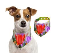 Summer Bandanas for Dogs Spring Flowers Dog Bandanas Washable Adjustable Dog Triangle Scarf Bibs Cute Pet Bibs for Medium Large Dogs Puppy and Cats Large