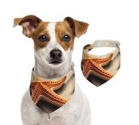 Summer Bandanas for Dogs Starfish On The Sand Beach Landscape Dog Bandanas Washable Adjustable Dog Triangle Scarf Bibs Cute Pet Bibs for Medium Large Dogs Puppy and Cats Medium
