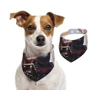 Summer Bandanas for Dogs Steam Train Depart Sunset Dog Bandanas Washable Adjustable Dog Triangle Scarf Bibs Cute Pet Bibs for Medium Large Dogs Puppy and Cats Large