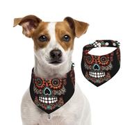 Summer Bandanas for Dogs Sugar Skulls Day of The Dead Dog Bandanas Washable Adjustable Dog Triangle Scarf Bibs Cute Pet Bibs for Medium Large Dogs Puppy and Cats Small