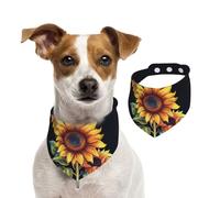 Summer Bandanas for Dogs Summer Sunflower Dog Bandanas Washable Adjustable Dog Triangle Scarf Bibs Cute Pet Bibs for Medium Large Dogs Puppy and Cats Large