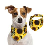 Summer Bandanas for Dogs Sunflower Bees Dog Bandanas Washable Adjustable Dog Triangle Scarf Bibs Cute Pet Bibs for Medium Large Dogs Puppy and Cats Small