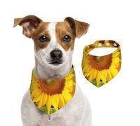 Summer Bandanas for Dogs Sunflowers Dog Bandanas Washable Adjustable Dog Triangle Scarf Bibs Cute Pet Bibs for Medium Large Dogs Puppy and Cats Large