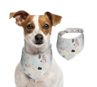 Summer Bandanas for Dogs Terrazzo Marble Pastel Dog Bandanas Washable Adjustable Dog Triangle Scarf Bibs Cute Pet Bibs for Medium Large Dogs Puppy and Cats Large