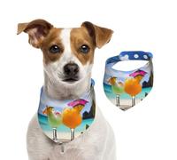 Summer Bandanas for Dogs Tropical Beach Drink Dog Bandanas Washable Adjustable Dog Triangle Scarf Bibs Cute Pet Bibs for Medium Large Dogs Puppy and Cats Small