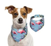 Summer Bandanas for Dogs Tropical Flamingos Dog Bandanas Washable Adjustable Dog Triangle Scarf Bibs Cute Pet Bibs for Medium Large Dogs Puppy and Cats Large