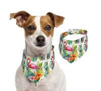 Summer Bandanas for Dogs Tropical Watercolor Pineapple Flamingo Dog Bandanas Washable Adjustable Dog Triangle Scarf Bibs Cute Pet Bibs for Medium Large Dogs Puppy and Cats Small
