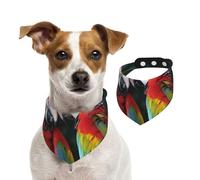 Summer Bandanas for Dogs Two Colored Parrots Dog Bandanas Washable Adjustable Dog Triangle Scarf Bibs Cute Pet Bibs for Medium Large Dogs Puppy and Cats Large