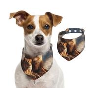 Summer Bandanas for Dogs Two Lions Dog Bandanas Washable Adjustable Dog Triangle Scarf Bibs Cute Pet Bibs for Medium Large Dogs Puppy and Cats Medium