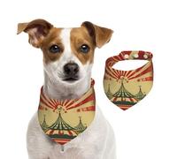 Summer Bandanas for Dogs Vintage Circus Background Dog Bandanas Washable Adjustable Dog Triangle Scarf Bibs Cute Pet Bibs for Medium Large Dogs Puppy and Cats Small