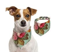 Summer Bandanas for Dogs Vintage Floral Flowers Dog Bandanas Washable Adjustable Dog Triangle Scarf Bibs Cute Pet Bibs for Medium Large Dogs Puppy and Cats Small