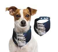 Summer Bandanas for Dogs Vintage Nautical White Ship Dog Bandanas Washable Adjustable Dog Triangle Scarf Bibs Cute Pet Bibs for Medium Large Dogs Puppy and Cats Small