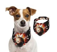 Summer Bandanas for Dogs Vintage Sport Bowling Ball Dog Bandanas Washable Adjustable Dog Triangle Scarf Bibs Cute Pet Bibs for Medium Large Dogs Puppy and Cats Small