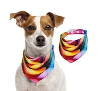 Summer Bandanas for Dogs Watercolor Rainbow Rose Dog Bandanas Washable Adjustable Dog Triangle Scarf Bibs Cute Pet Bibs for Medium Large Dogs Puppy and Cats Medium