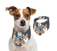 Summer Bandanas for Dogs Wearing Clothes Corgi Dogs Dog Bandanas Washable Adjustable Dog Triangle Scarf Bibs Cute Pet Bibs for Medium Large Dogs Puppy and Cats Small