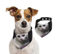 Summer Bandanas for Dogs White Cat Dog Bandanas Washable Adjustable Dog Triangle Scarf Bibs Cute Pet Bibs for Medium Large Dogs Puppy and Cats Large