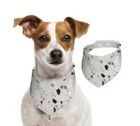 Summer Bandanas for Dogs White Terrazzo Dog Bandanas Washable Adjustable Dog Triangle Scarf Bibs Cute Pet Bibs for Medium Large Dogs Puppy and Cats Small