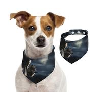 Summer Bandanas for Dogs Wolves in The Moonlight Dog Bandanas Washable Adjustable Dog Triangle Scarf Bibs Cute Pet Bibs for Medium Large Dogs Puppy and Cats Large