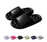 Summer Bathing Shoes Women's Lightweight Cloud Shoes Non-Slip Massage Cloud Slippers Foot Massage Slippers Wide Feet Summer Slippers Soft Soles Leisure Shoes Indoor Slip On Shoes, black, 9 UK