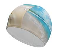 Summer Beach Bathing Cap High Elasticity Swimming Caps Fit Both Long Hair Short Hair Comfortable Large Shower Cap for Drag Reduction and Hair Protection