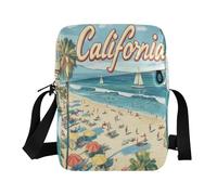 Summer Beach California Scene messenger bag for women crossbody Shoulder Crossover Bag Shoulder Hand Bags Adjustable Strap for work Travel