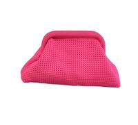 Summer Beach Clutch Purses Dumpling Handbag, Large Capacity Casual Shopping Bag, Polyester Daily Hollow Out Pouch(Rose Red)