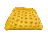 Summer Beach Clutch Purses Dumpling Handbag, Large Capacity Casual Shopping Bag, Polyester Daily Hollow Out Pouch(Yellow)