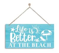 Summer Beach Decor, Life is Better at the Beach Sign, Decorative Wall Plaque, Rustic Hanging Sign, Beach Sign, Seaside Holiday Decor, Summer Decor, Costal Decoration for Home, Beach House Decor