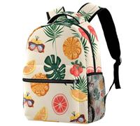 Summer Beach Elements Printed Large Travel Backpack Multiple Pockets Adjustable Straps Causal School Backpack Unisex Work Daypack