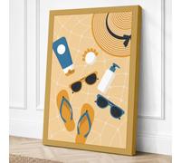 Summer Beach Essentials Canvas Wall Art Print 30x20 Inch