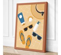 Summer Beach Essentials Canvas Wall Art Print 30x20 Inch