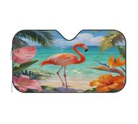 Summer Beach Flamingo Car Windshield Sun Shade