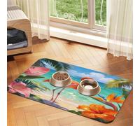 Summer Beach Flamingo Pet Feeding Mat 30x45cm