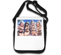 Summer Beach Gathering with Crosses Shoulder Bag White
