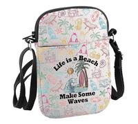 Summer Beach Gift Life is a Beach Make Some Waves Cossbody Bag Be-ach Vacation Gift, Life is a Beach C Bag