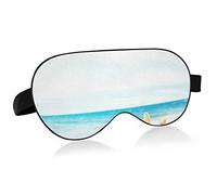 Summer Beach Landscape Breathable Sleeping Eyes Mask, Cool Feeling Eye Sleep Cover for Summer Rest, Elastic Contoured Blindfold for Women & Men Travel