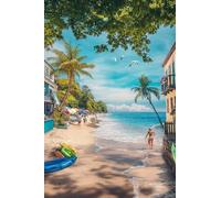 Summer Beach Landscape Series Wooden Puzzle, Dust - Free Perfect Interlocking, Suitable for Home Decoration, Birthday Gifts, Suitable for Both Men and Women_500pcs