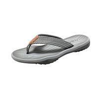 Summer Beach Non-Slip Mules Slippers Toe Separator Leather with Arch Support Sandals Summer Men Women Tilt Heel Beach Flip Flops Soft Leather Fabric Flip Flops, gray, 12 UK