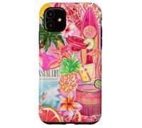 Summer Beach Preppy Collage Cocktail Pineapple Coastal Surf Case for iPhone 11