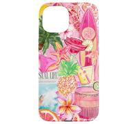 Summer Beach Preppy Collage Cocktail Pineapple Coastal Surf Case for iPhone 15